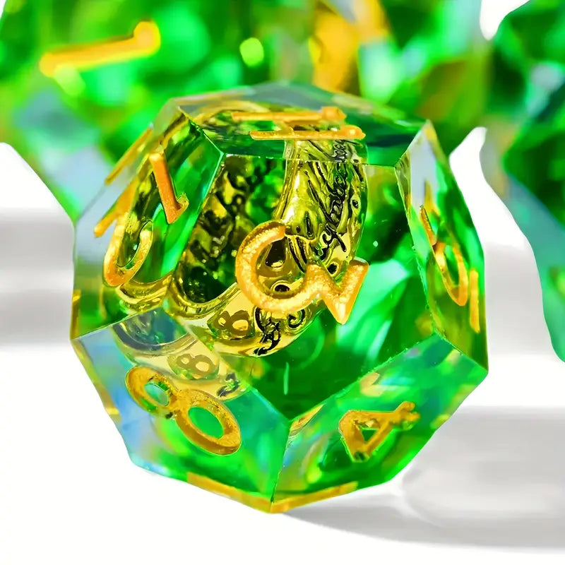 Lord of the Rings - One ring Green Gold Dice Set