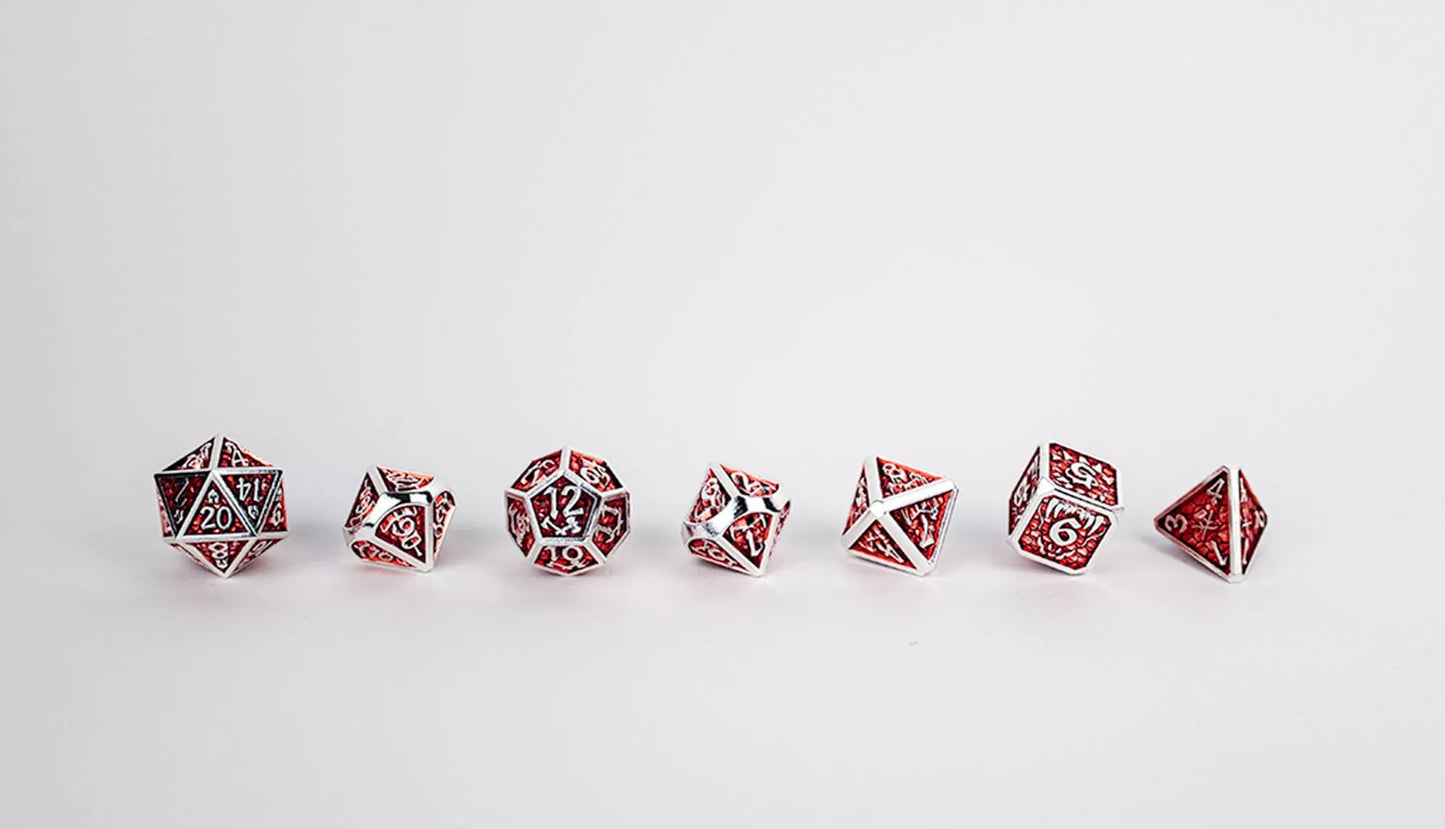 LPG Dice RPG Set Draco Dark Red/Silver