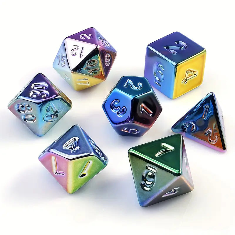 Rainbow Electroplated Dice Set