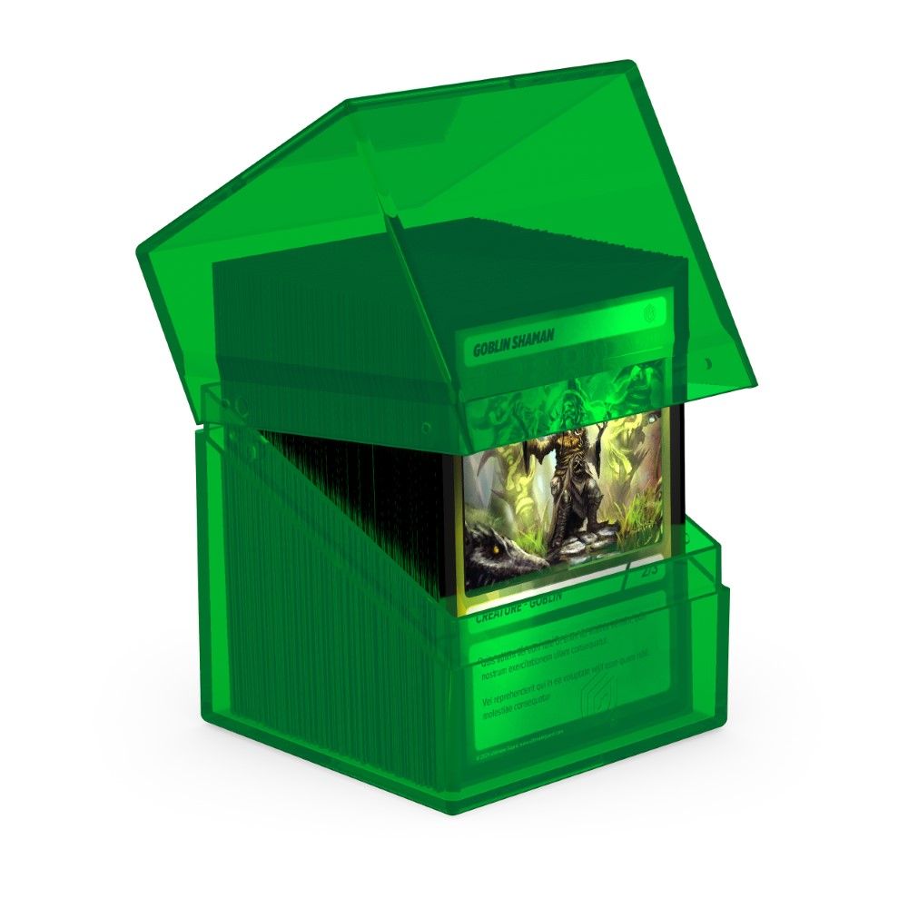 Ultimate Guard Boulder Clear Deck Case 100+ Standard Size Emerald Deck Box