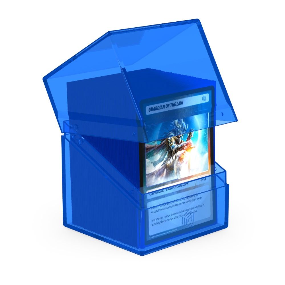 Ultimate Guard Boulder Clear Deck Case 100+ Standard Size Sapphire Deck Box