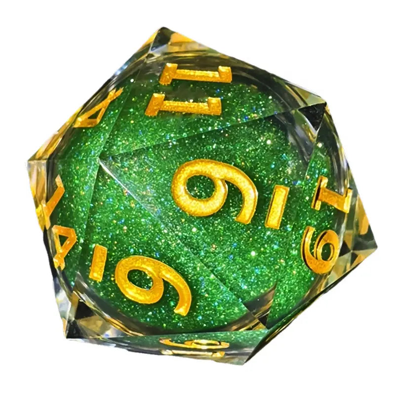Oversized D20 55mm Liquid Core - Green Gold