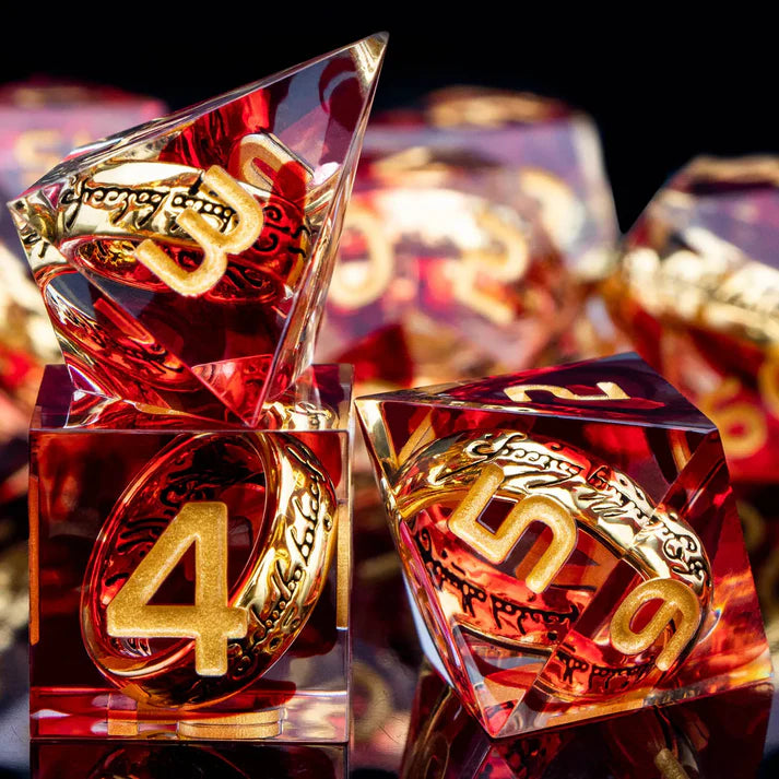 Lord of the Rings - One ring Red Gold Dice Set