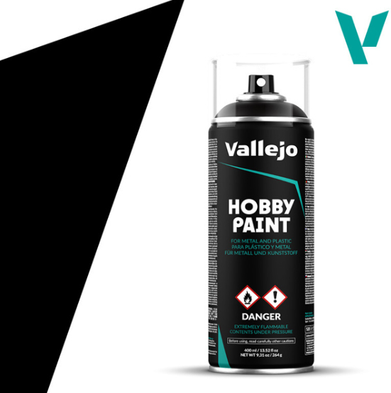 Vallejo Aerosol Spray Primer - Black 400ml