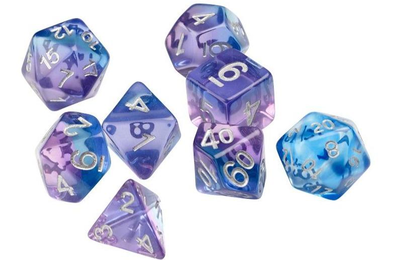 Sirius Dice Violet Betta Dice Set 7 Polyhedral 7-Dice Set