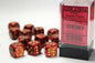 27614 Scarab 16mm d6 Scarlet/Gold Dice Block™ (12 dice)