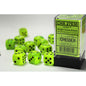27630 Vortex® 16mm d6 Bright Green/black Dice Block™ (12 dice)
