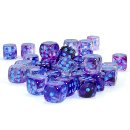 CHX 27957 Nebula Nocturnal/blue Luminary 12mm d6 Dice Block (36 dice)