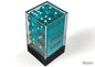 23615 Translucent 16mm d6 Teal/White Dice Block™ (12 dice)