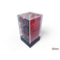 CHX 26633 Gemini Black-Red/gold 16mm d6 Dice Block (12 dice)