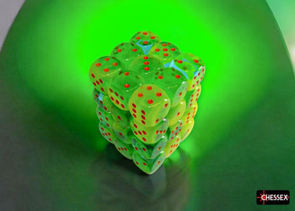 CHX 26870 Gemini Plasma Green-Teal/orange Luminary 12mm d6 Dice Block (36 dice)