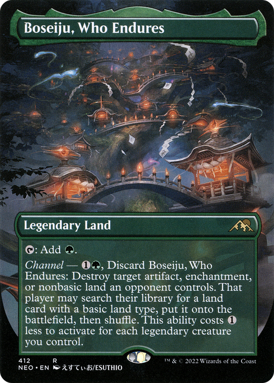 Boseiju, Who Endures (Borderless) (NEO-412) - Kamigawa: Neon Dynasty (Borderless)