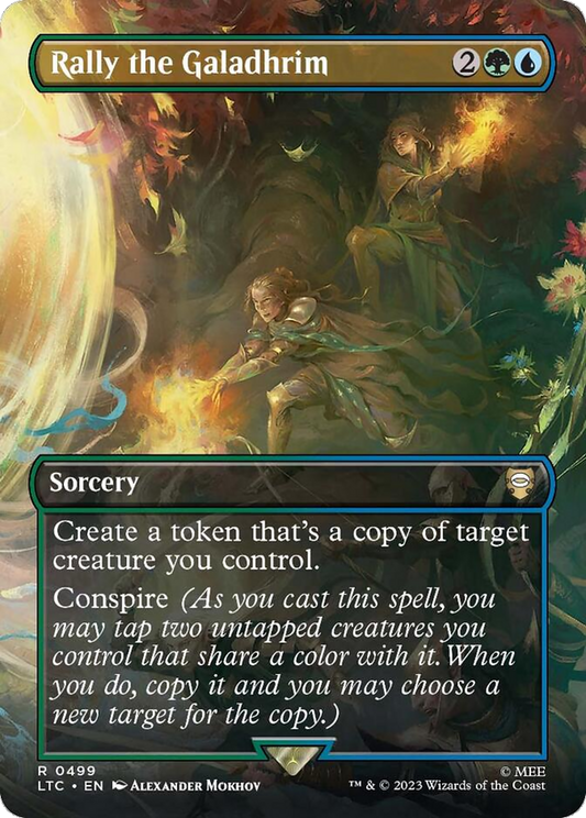 Rally the Galadhrim (Borderless) (LTC-499) - Tales of Middle-earth Commander (Borderless) Foil