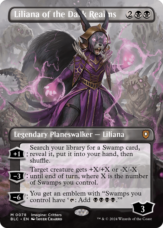 Liliana of the Dark Realms (Borderless) (BLC-078) - Bloomburrow Commander (Borderless) Foil