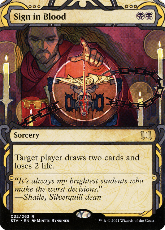 Sign in Blood (STA-032) - Strixhaven Mystical Archive: (Showcase) (Borderless) Foil