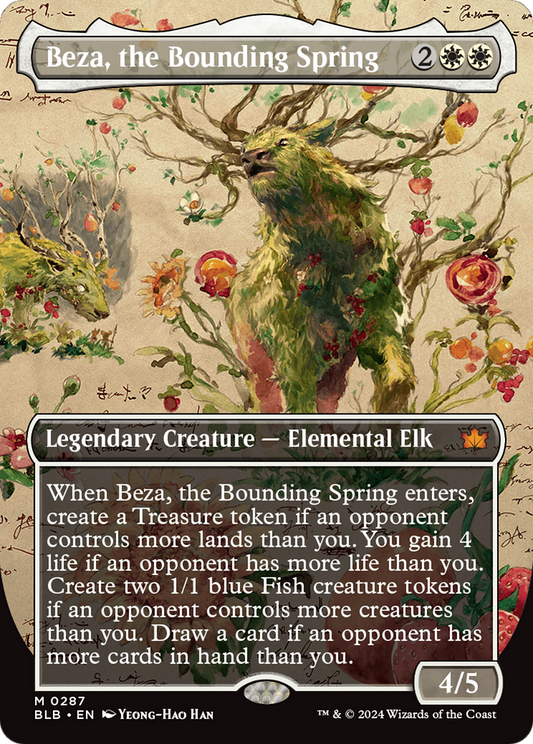 Beza, the Bounding Spring (Borderless) (BLB-287) - Bloomburrow: (Showcase) (Borderless) Foil