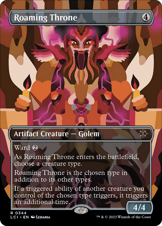 Roaming Throne (Borderless) (LCI-344) - The Lost Caverns of Ixalan (Borderless) Foil
