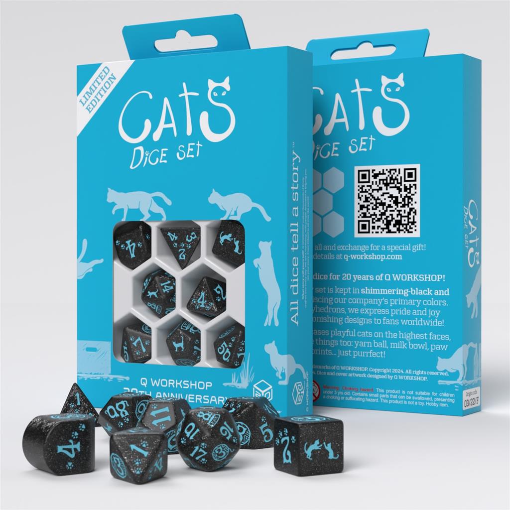 Q Workshop Cats 20 Years Dice 7-Pieces Set