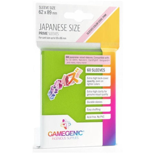 Gamegenic Prime Japanese Sized Sleeves Lime