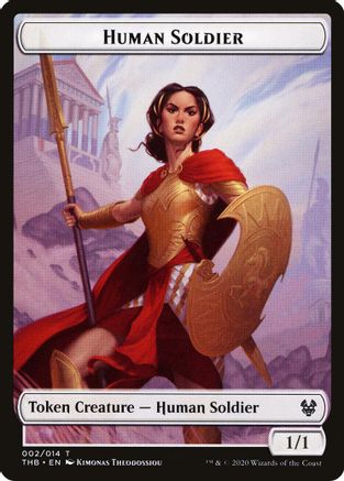 Human Soldier // Wolf Double-Sided Token (THB-2 // 11) - Theros Beyond Death Tokens Foil
