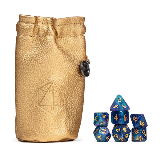 Darrington Press - Vox Machina  Dice Set: Taryon Darrington Gold bag
