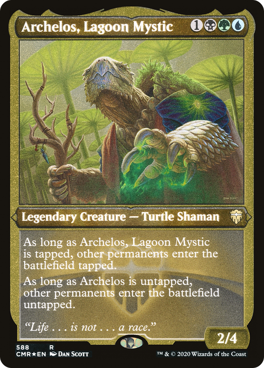Archelos, Lagoon Mystic (Foil Etched) (CMR-588) - Commander Legends Foil