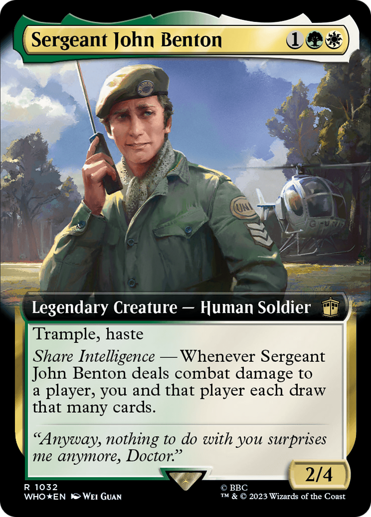 Sergeant John Benton (Extended Art) (Surge Foil) (WHO-1032) - Doctor Who: (Extended Art) Foil