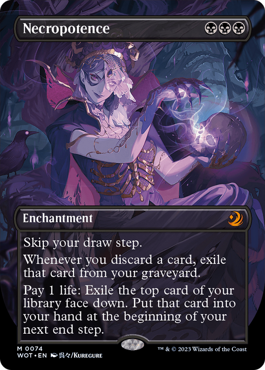 Necropotence (Anime Borderless) (WOT-074) - Wilds of Eldraine: Enchanting Tales (Borderless) Foil