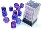 27757 Nebula® 16mm d6 Nocturnal™/blue Luminary™ Dice Block™ (12 dice)