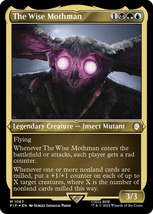 The Wise Mothman (Display Commander) - Thick Stock (PIP-1067) - Fallout Etched Foil