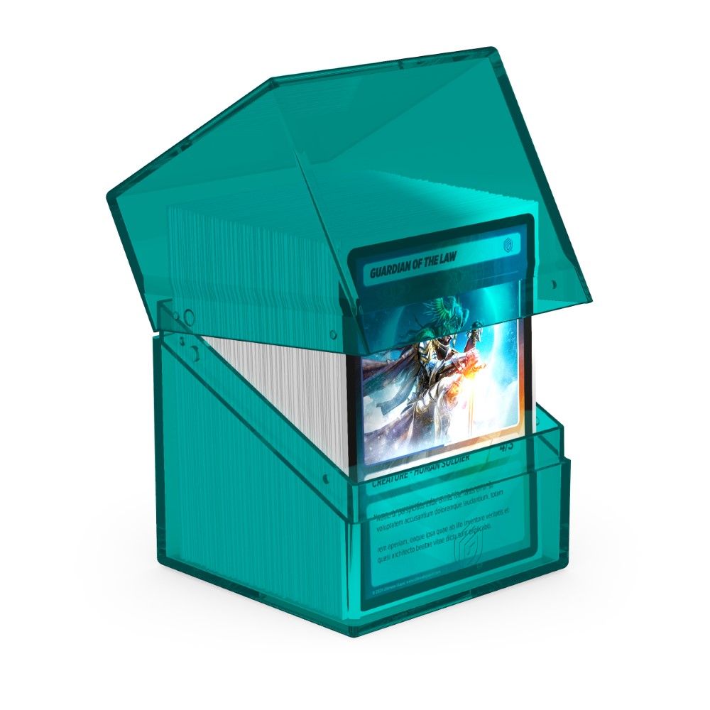 Ultimate Guard Boulder Clear Deck Case 100+ Standard Size Malachite Deck Box