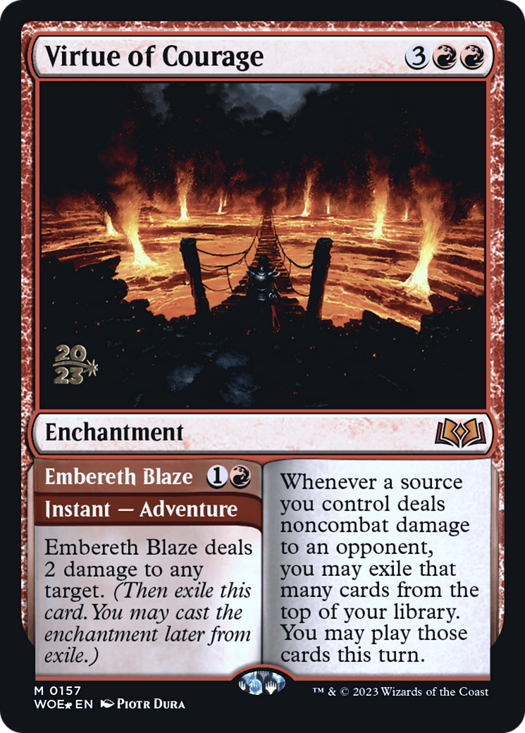 Virtue of Courage (PRE-157S) - Wilds of Eldraine Promos Foil