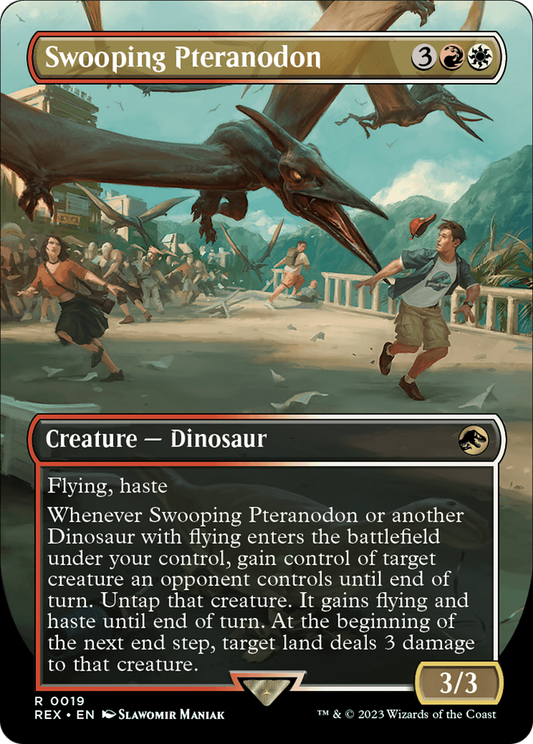Swooping Pteranodon (Borderless) (REX-019) - Jurassic World Collection (Borderless) Foil