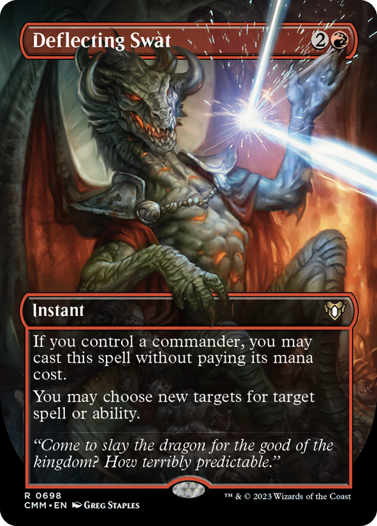 Deflecting Swat (Borderless) (CMM-698) - Commander Masters (Borderless) Foil