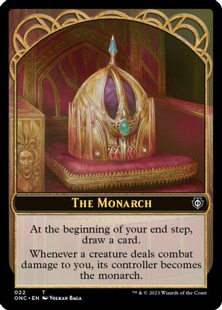 The Monarch // Golem Double-sided Token (ONC-) - Commander: Phyrexia: All Will Be One