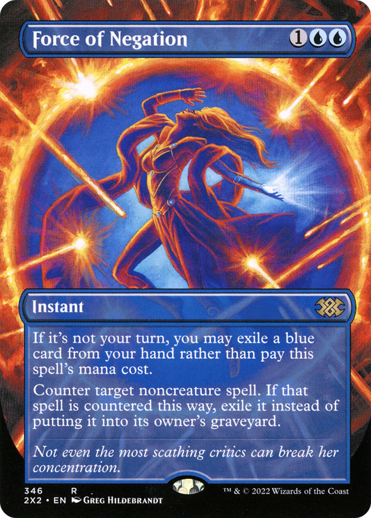 Force of Negation (Borderless) (2X2-346) - Double Masters 2022 (Borderless)