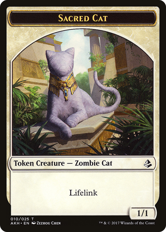Sacred Cat Token (AKH-010) - Amonkhet Tokens