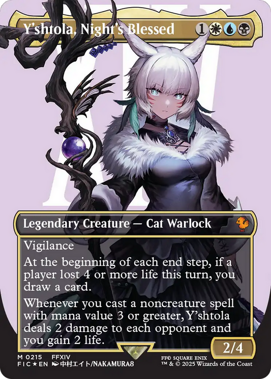 Y'shtola, Night's Blessed (Borderless) (Surge Foil) (FIC-215) - Commander: FINAL FANTASY (Borderless) Foil