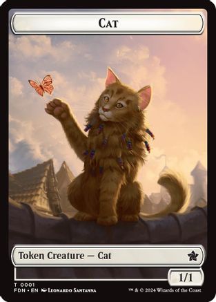 Cat (0001) // Cat (0002) Doubled-Sided Token (FDN-1 // 2) - Foundations Foil