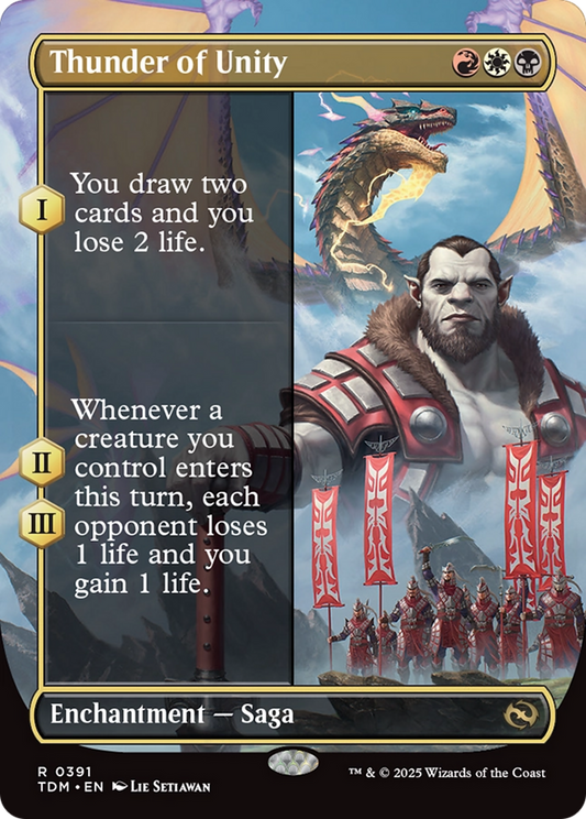 Thunder of Unity (TDM-391) - Tarkir: Dragonstorm: (enchantment) (Borderless)