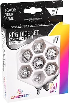Gamegenic Candy Like Series Blackberry RPG Dice Set | Set of 7 Dice