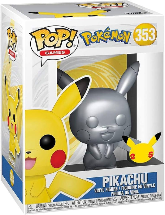 Pokemon - Pikachu Silver 25th Anniversary Super Sized 10" #353 Pop Vinyl Figure