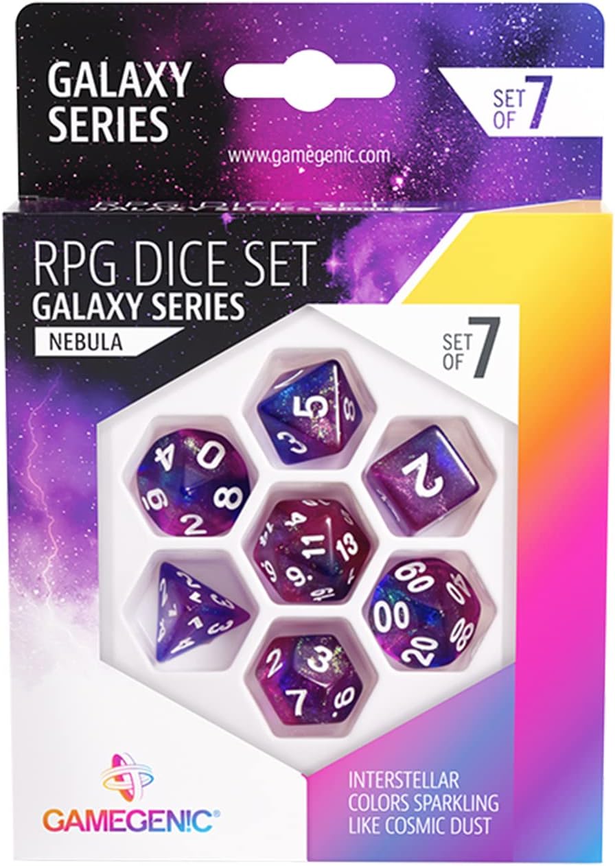 Gamegenic Galaxy Series RPG Dice Set | Set of 7 Dice