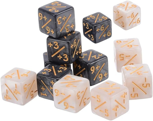 Counter Dice Set +1/+1  -1/-1 - 12 pieces