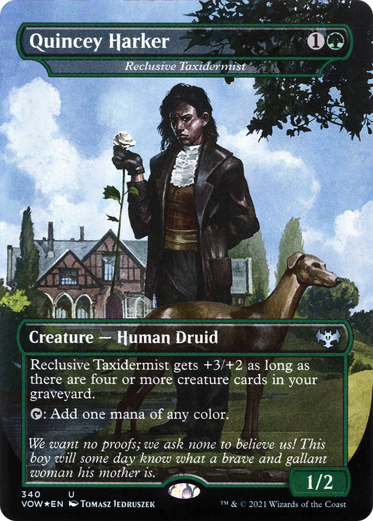 Quincey Harker - Reclusive Taxidermist (VOW-340) - Innistrad: Crimson Vow / Quincey Harker (Borderless)