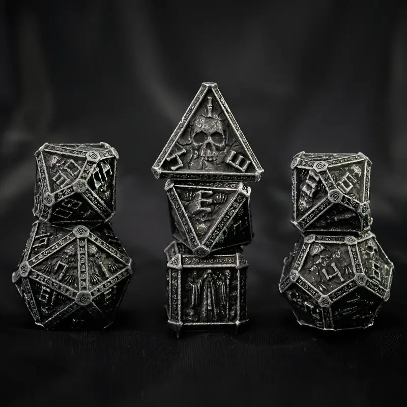 Deathbound Arcana – Nickel Metal Dice Set