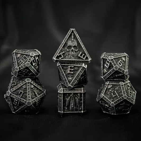 Deathbound Arcana – Nickel Metal Dice Set