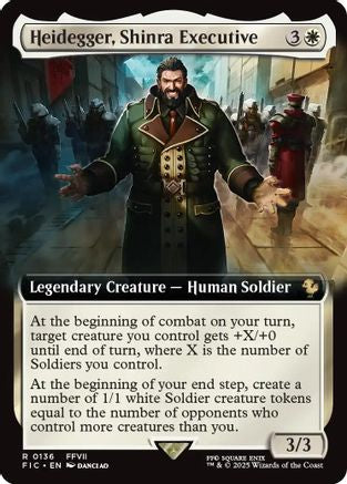 Heidegger, Shinra Executive (Extended Art) (FIC-136) - Commander: FINAL FANTASY Foil