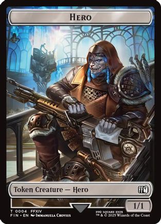 Hero (0004) // Food Double-Sided Token (FIN-4 // 22) - FINAL FANTASY Foil