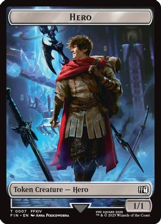 Hero (0007) // Treasure Double-Sided Token (FIN-7 // 23) - FINAL FANTASY Foil